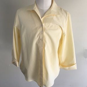 Chico's Striped No-Iron Cotton Shirt  Size 3